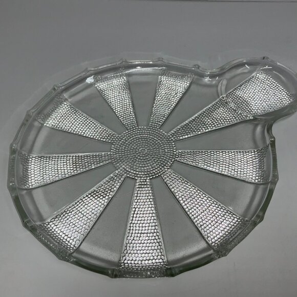 1950s Jeannette Dewdrop Clear Hostess Tray Luncheon Plate Television Snack Set - Picture 13 of 16